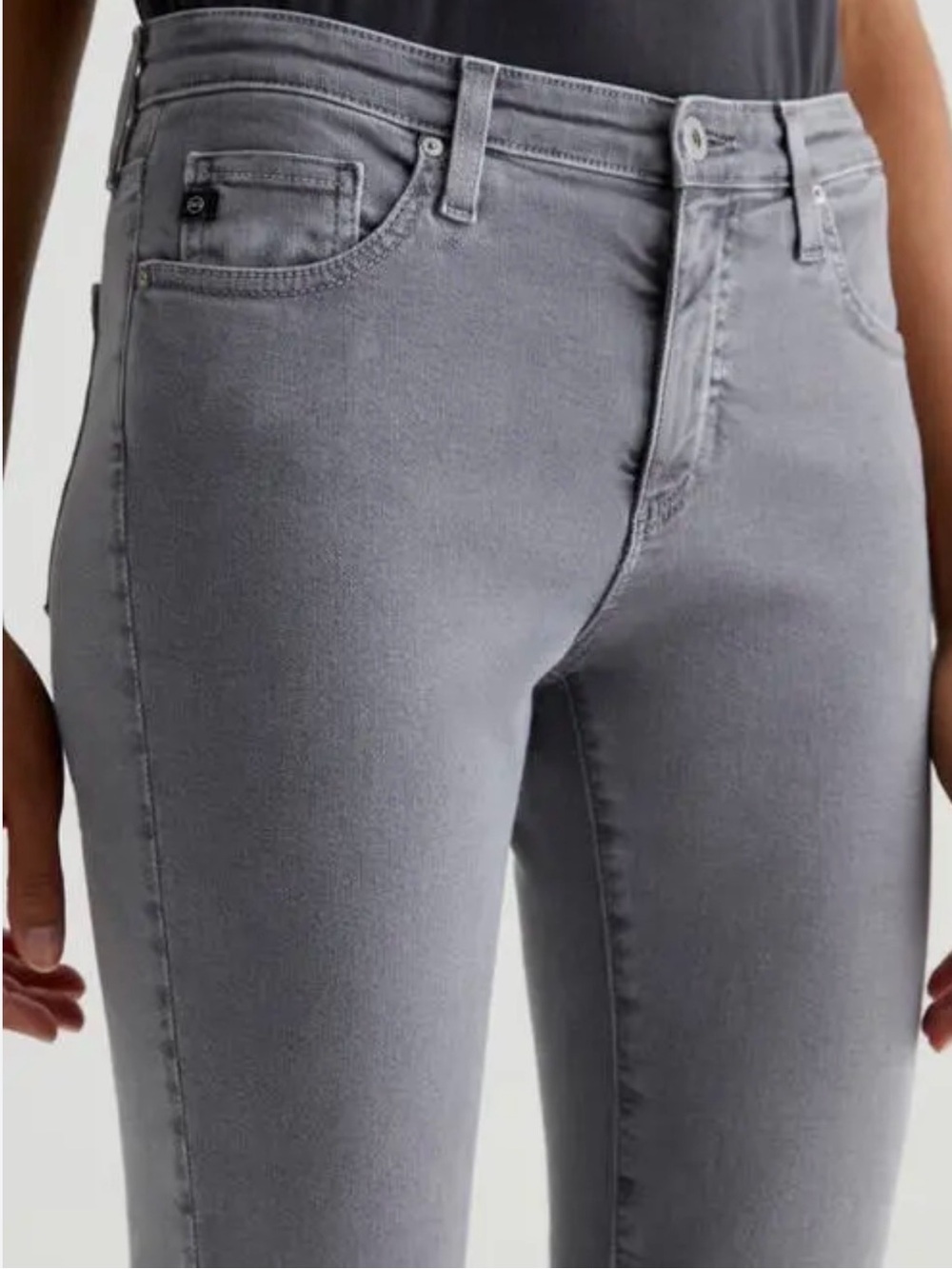 AG Prima Mid Rise Cigarette Jeans Gray Size26 Skinny Stretch Adriano Goldschmied